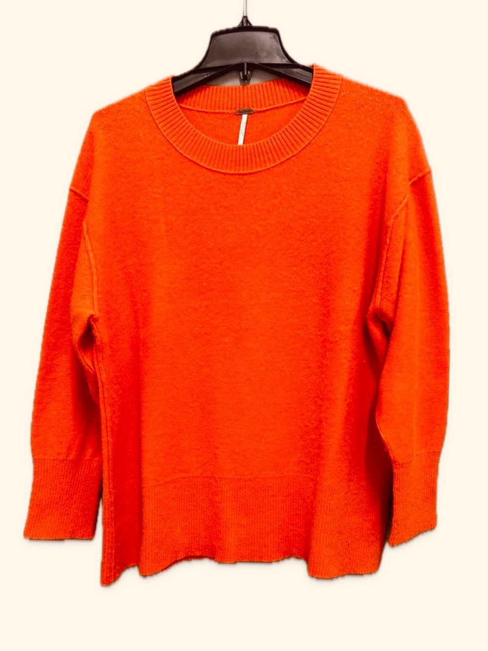 Rare‼️EUC Free People Cashmere Oversized Bright Orange Long Sleeve Sweater